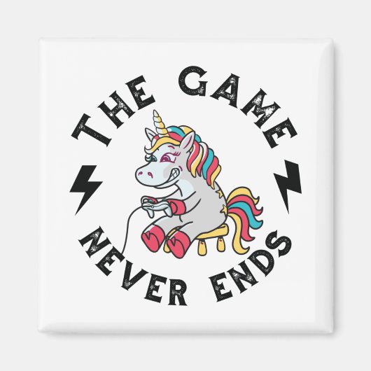 Het spel eindigt nooit voor Unicorns Magneet (Voorkant)