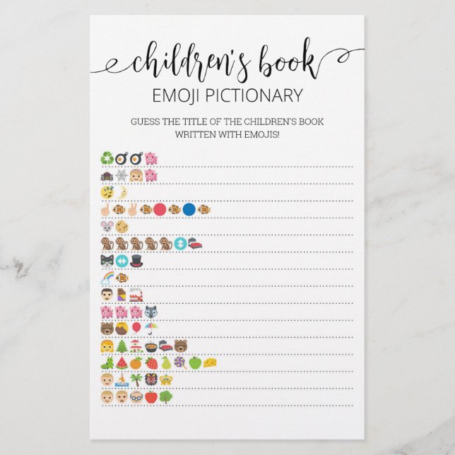 Het spel Emoji Pictionary van het Boek van kindere (Voorkant)