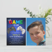 Het spel is aan! Foto | Video Game Birthday Kaart (Staand voorkant)