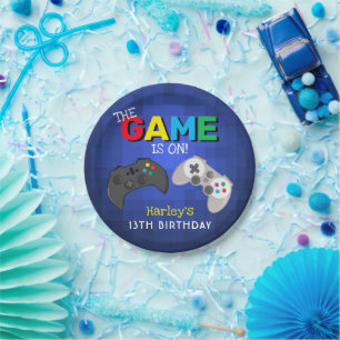 Het spel is aan! Video Game Birthday Papieren Bordje