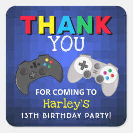 Het spel is aan! | Video Game Dank u Vierkante Sticker