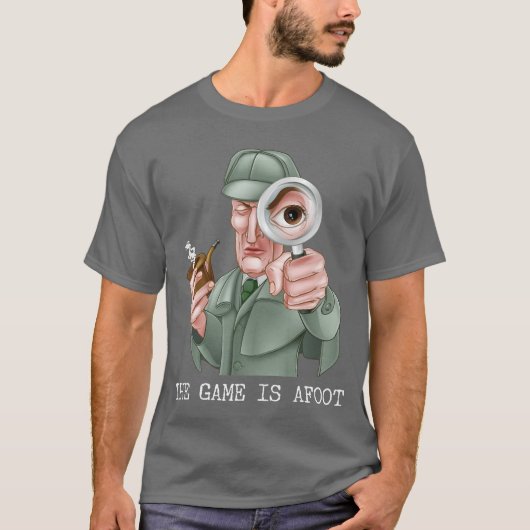 Het spel is begonnen Vergrootglas Nieuwigheid Sher T-shirt (Voorkant)