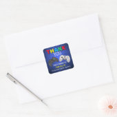 Het spel is begonnen! | Videospel Bedankt Vierkante Sticker (Envelop)