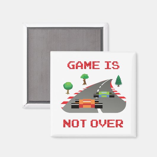 Het spel is niet over Pixelated Video Game Magneet (Voorkant / Achterkant)