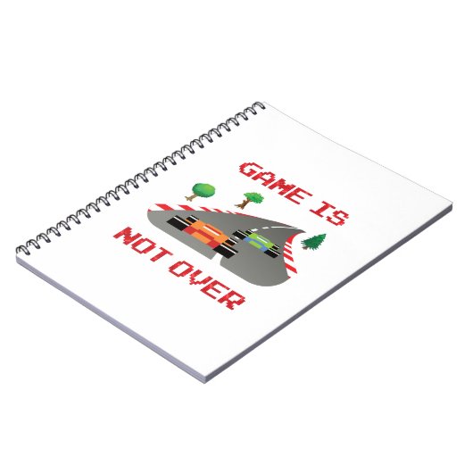 Het spel is niet over Pixelated Video Game Notitieboek (Linkerzijde)