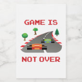 Het spel is niet over Pixelated Video Game Voedselcontainer Etiket (Enkel label)