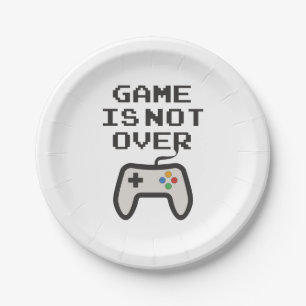 Het spel is nog niet voorbij papieren bordje