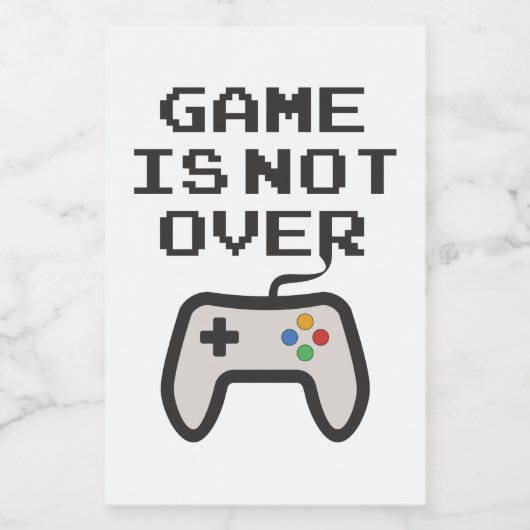 Het spel is nog niet voorbij voedselcontainer etiket (Enkel label)