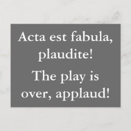 Het spel is over - Latijns citaat Briefkaart