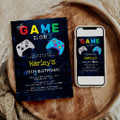 Het spel is uit! Aangepaste Foto Video Game Verjaa Kaart