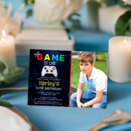 Het spel is uit! Aangepaste Foto Video Game Verjaa Kaart