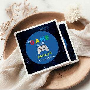 Het spel is uit! Aangepaste Foto Video Game Verjaa Servet