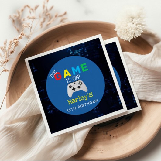 Het spel is uit! Aangepaste Foto Video Game Verjaa Servet