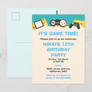 Het spel Tijd Kinder Gepersonaliseerde Gaming Birt Briefkaart