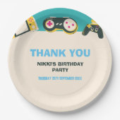 Het spel Tijd Kinder Gepersonaliseerde Gaming Birt Papieren Bordje (Voorkant)