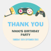 Het spel Tijd Kinder Gepersonaliseerde Gaming Birt Ronde Sticker (Voorkant)