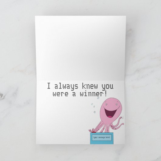 Het spel toont Gelukwensen Kaart (Binnen)