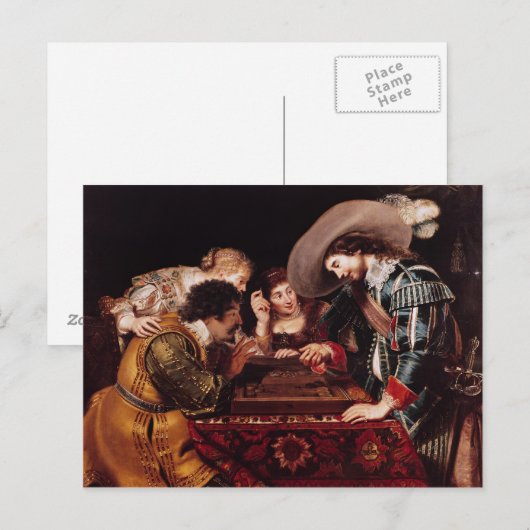 Het spel van Backgammon Briefkaart (Voorkant / Achterkant)