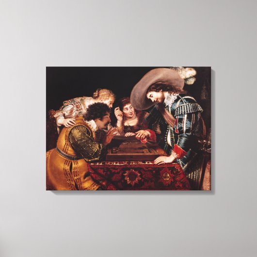 Het spel van Backgammon Canvas Afdruk (Voorkant)