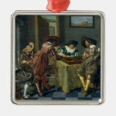 Het spel van Backgammon Metalen Ornament (Voorkant)