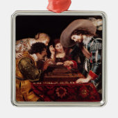 Het spel van Backgammon Metalen Ornament (Voorkant)