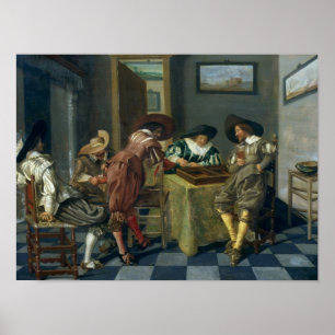 Het spel van Backgammon Poster