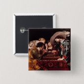 Het spel van Backgammon Vierkante Button 5,1 Cm (Voorkant /achterkant)