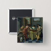 Het spel van Backgammon Vierkante Button 5,1 Cm (Voorkant /achterkant)