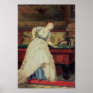Het spel van Billiards, 19e eeuw Poster