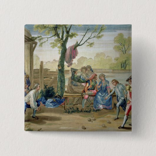 Het spel van Bowls Vierkante Button 5,1 Cm (Voorkant)