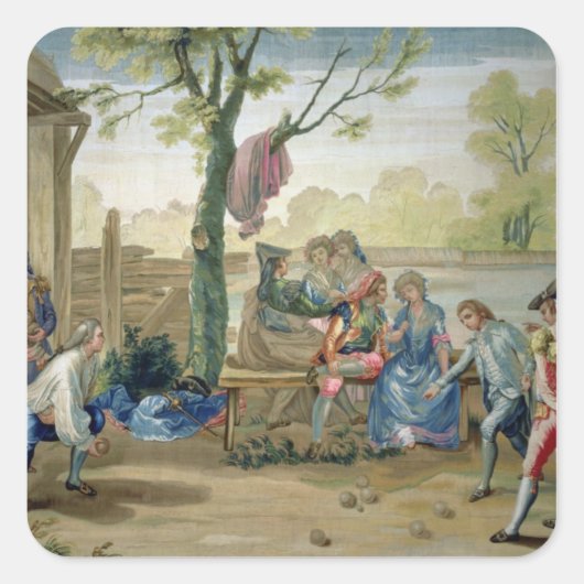 Het spel van Bowls Vierkante Sticker (Voorkant)