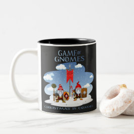Het spel van de kerst van Gnomen komt eraan Tweekleurige Koffiemok