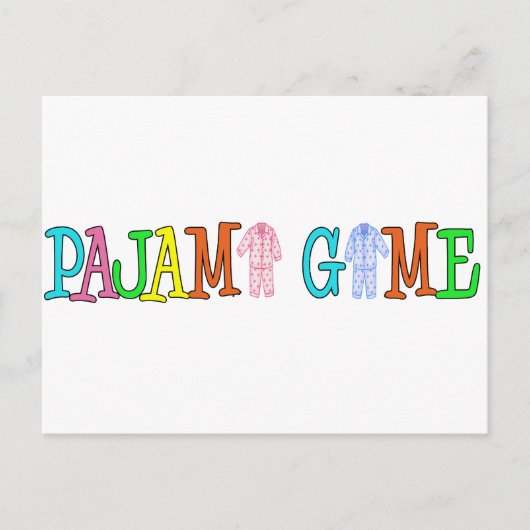 Het Spel van de pyjama Briefkaart (Voorkant)