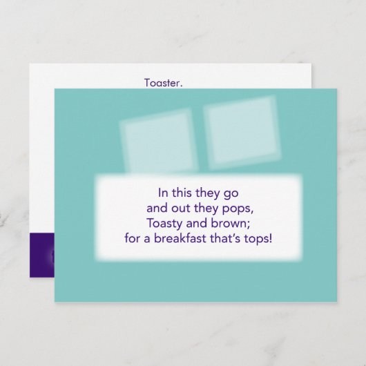 Het spel van de schatjacht - Clue #4 - Toaster Briefkaart (Voorkant / Achterkant)