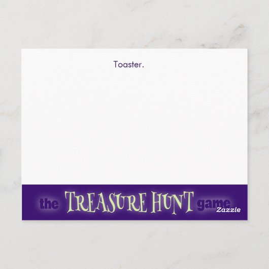 Het spel van de schatjacht - Clue #4 - Toaster Briefkaart (Achterkant)