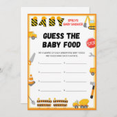 Het spel van het Baby shower van de bouw - editabl Kaart (Voorkant / Achterkant)