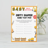 Het spel van het Baby shower van de bouw - editabl Kaart (Staand voorkant)