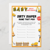 Het spel van het Baby shower van de bouw - editabl Kaart (Voorkant / Achterkant)