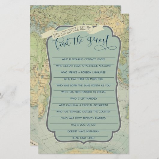 Het Spel van het Baby shower van het avontuur vind (Voorkant / Achterkant)