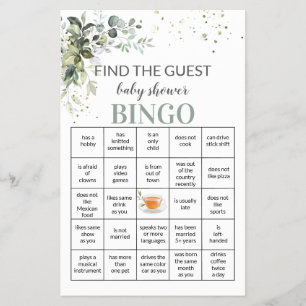 Het Spel van het baby shower vindt de brochure van