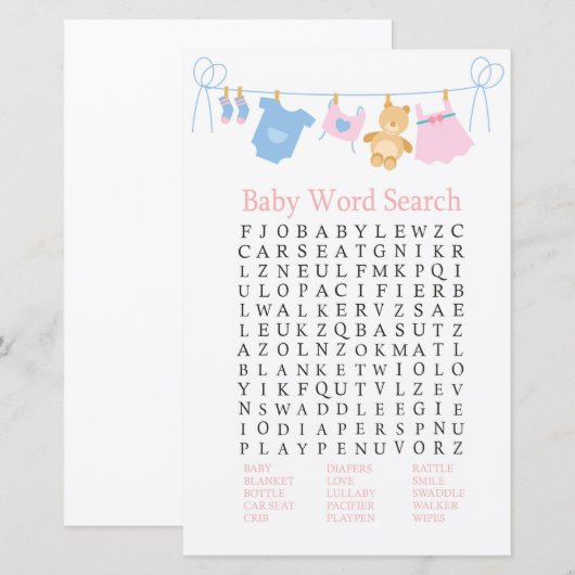 Het Spel van het Onderzoek van Word van het Baby s (Voorkant / Achterkant)