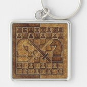 HET SPEL VAN HET SCHAAK IN STEEN SLEUTELHANGER (Voorkant)