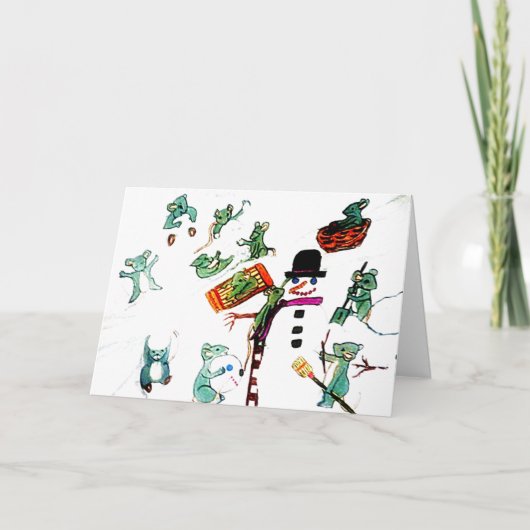 HET SPEL VAN MUIZEN IN DE DE VAKANTIEKAART VAN DE FEESTDAGEN KAART (Voorkant)