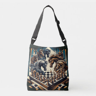 Het spel van ridders - schaken ontmoet fantasie crossbody tas