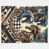 Het spel van ridders - schaken ontmoet fantasie fleece deken (Voorkant (Horizontaal))