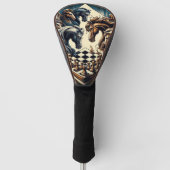 Het spel van ridders - schaken ontmoet fantasie golfheadcover (Voorkant)