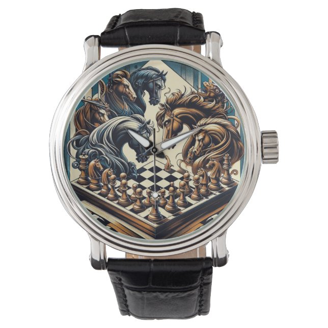 Het spel van ridders - schaken ontmoet fantasie horloge (Voorkant)