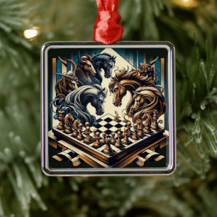 Het spel van ridders - schaken ontmoet fantasie metalen ornament
