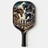 Het spel van ridders - schaken ontmoet fantasie pickleball paddle (Achterkant)