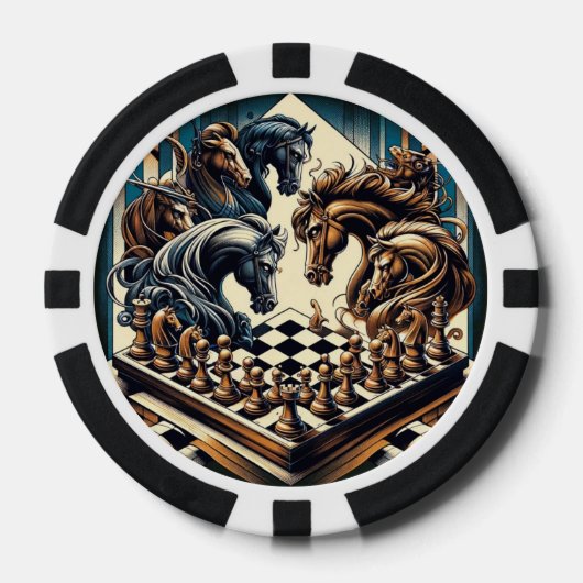 Het spel van ridders - schaken ontmoet fantasie poker chips (Voorkant)